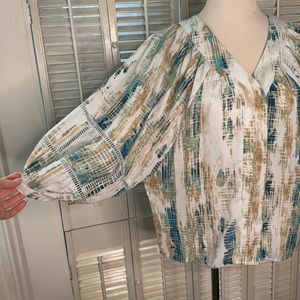 Sharagano Graphic Print Blouse